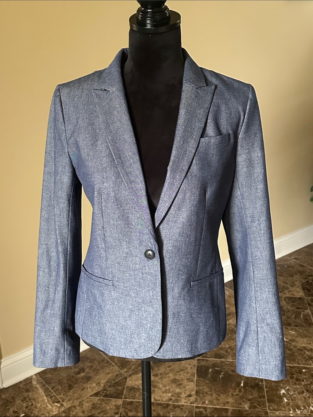 NWT Banana Republic Chambray Tailored Blazer 8